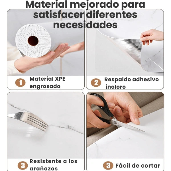 Transforma tus muros en minutos con el look elegante del mármol-Papel adhesivo efecto mármol 10mx60cm