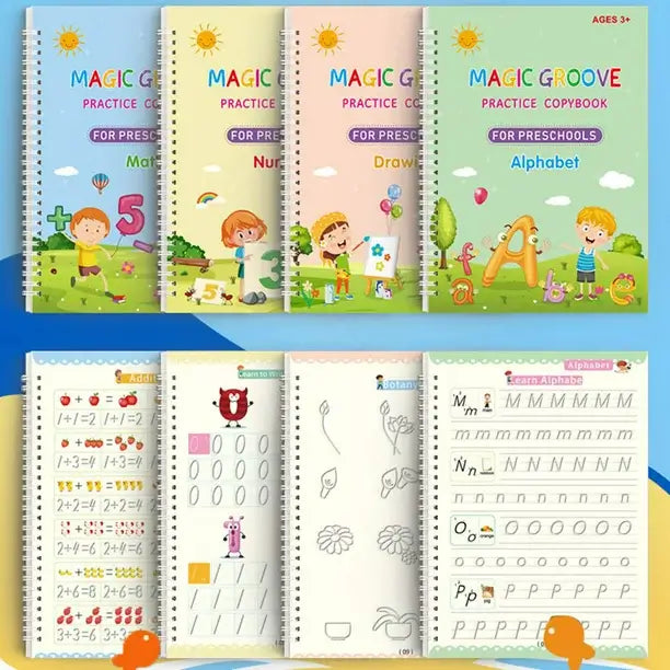 Set de 4 Cuadernos de Caligrafia montessori