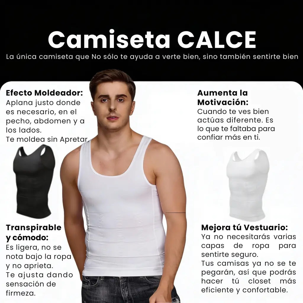 Camiseta CALCE: Tu segunda piel para una figura firme y presencia impecable.