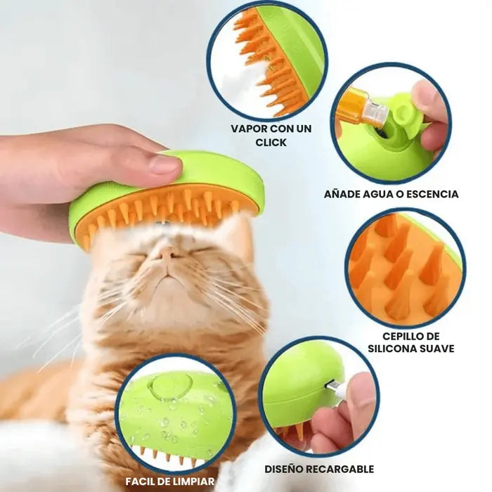Cepillo Pro-Steam 🐾 La Revolución del Aseo para Mascotas