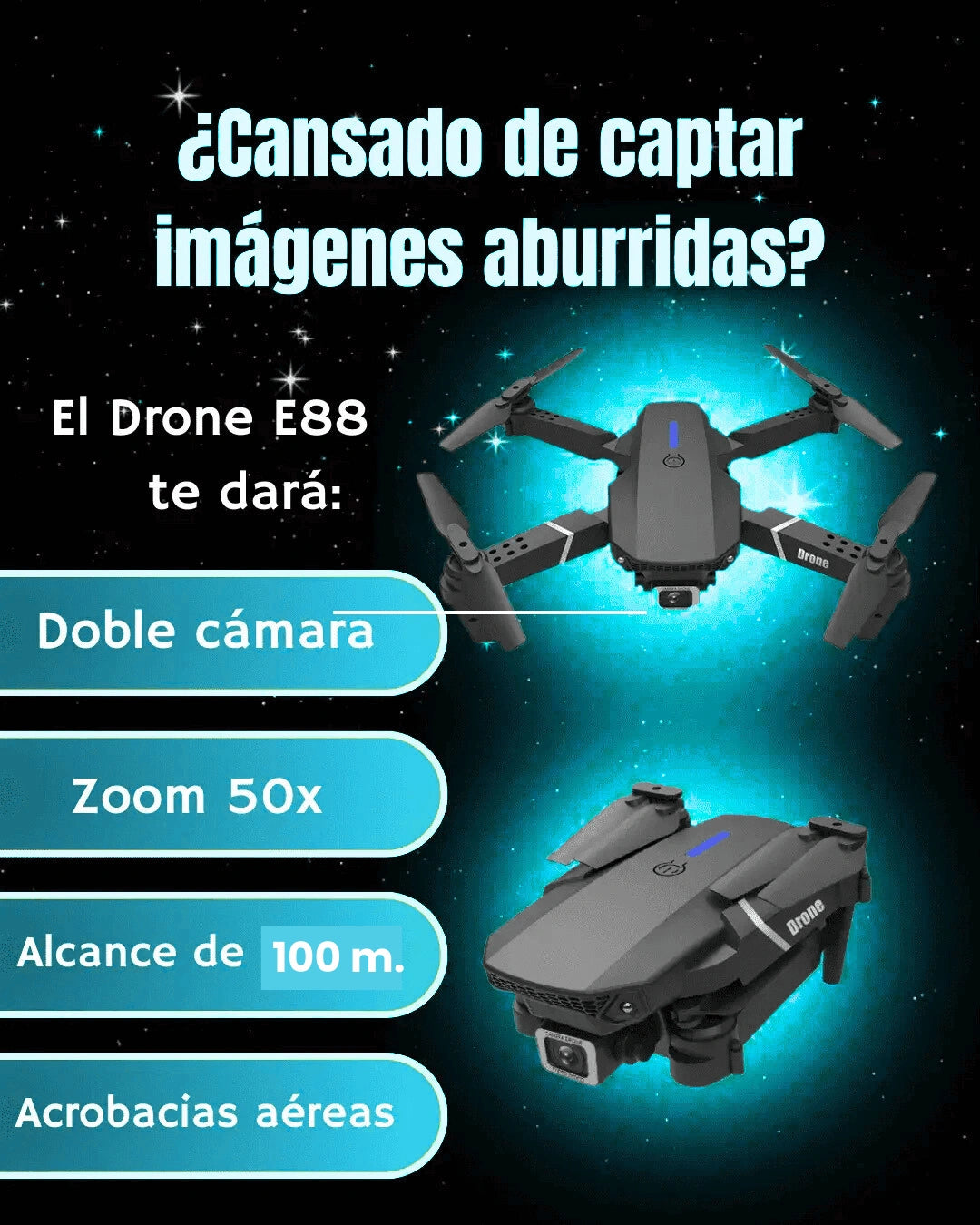 Sky Drone E88 - Captura el cielo, domina la vista