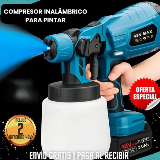 Pistola Inalámbrica para Pintar 48 V + 2 Baterías