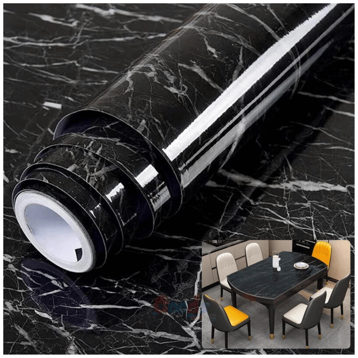 Transforma tus muros en minutos con el look elegante del mármol-Papel adhesivo efecto mármol 10mx60cm