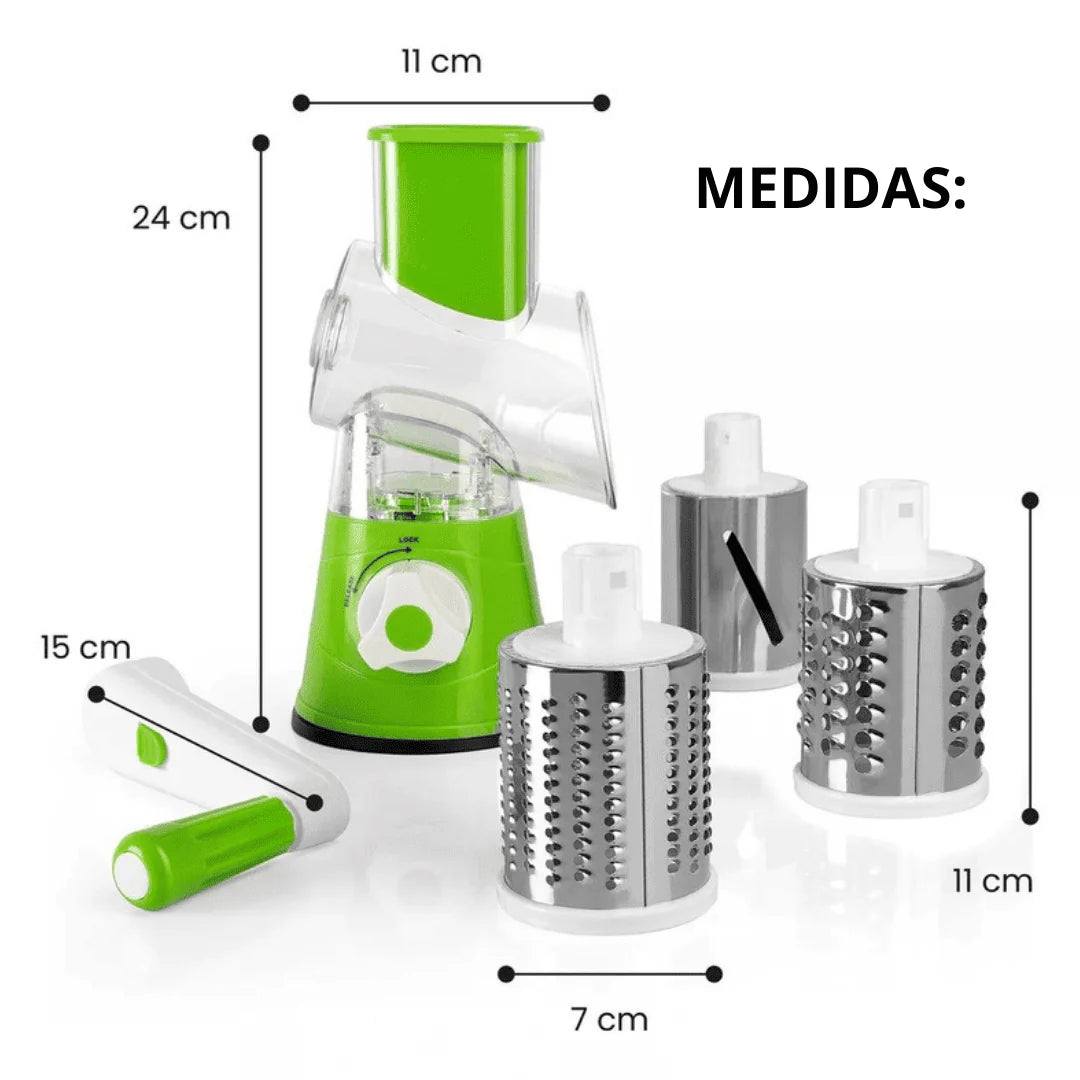 Cortador giratorio 3 en 1 - Tu cocina, más rápida y segura!