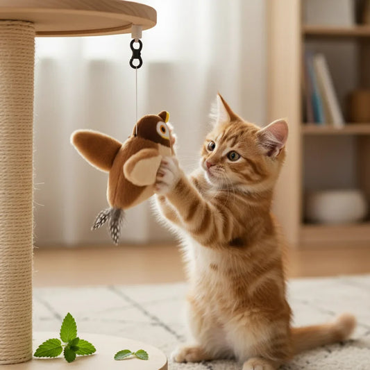 🐾 BirdFly 360™ – El juguete interactivo que activa la energía felina