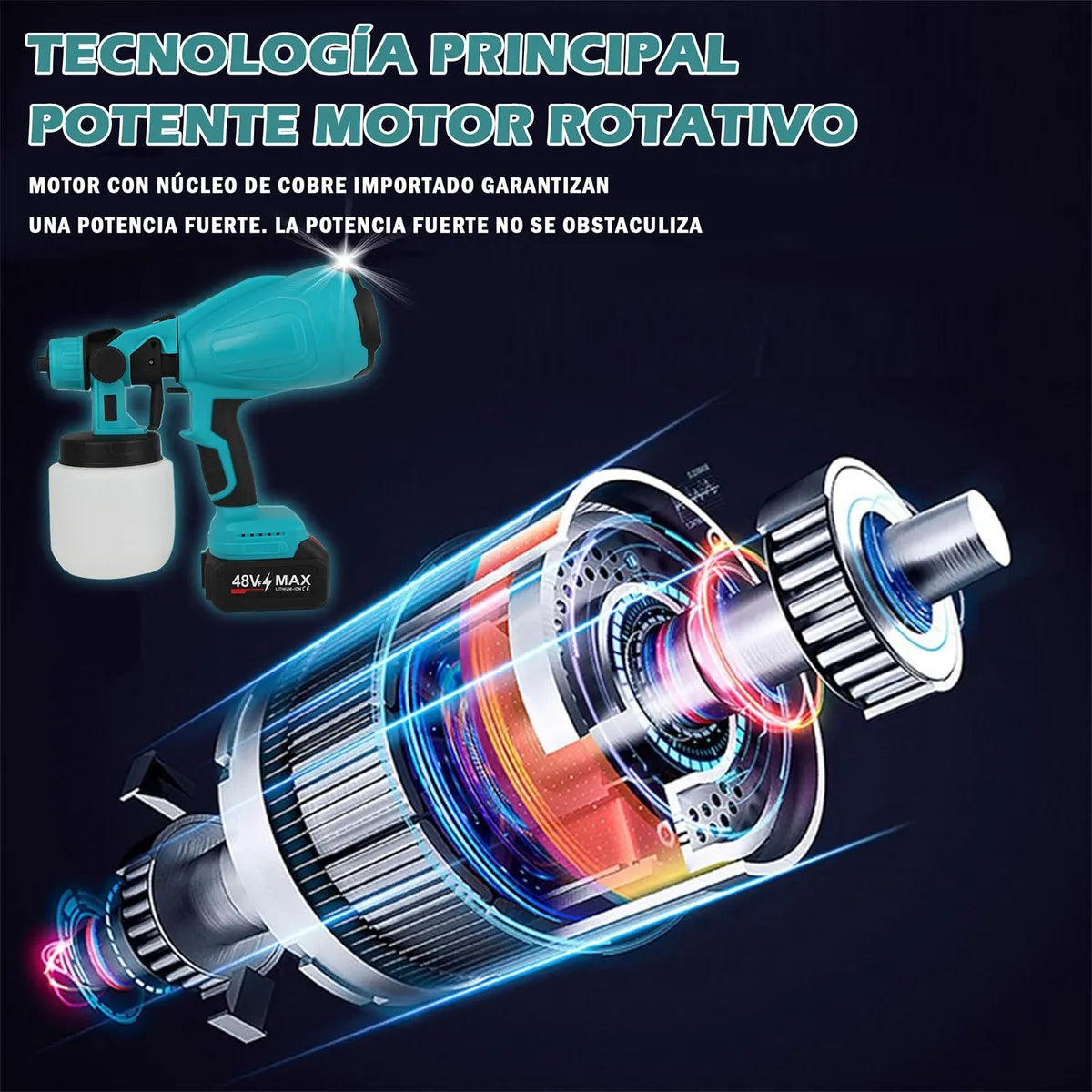 Pistola Inalámbrica para Pintar 48 V + 2 Baterías