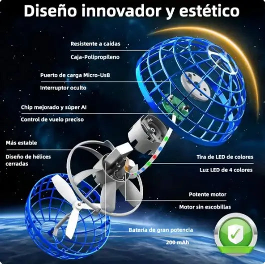 Esfera Flotante con Luces LED - Lánzala, Flota y regresa a ti!! Pura diversión