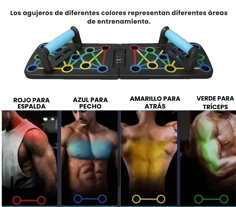 Tabla Push Up Flexiones - Transforma tu cuerpo, músculos fuertes y definidos con ejercitarte unos pocos minutos al día!