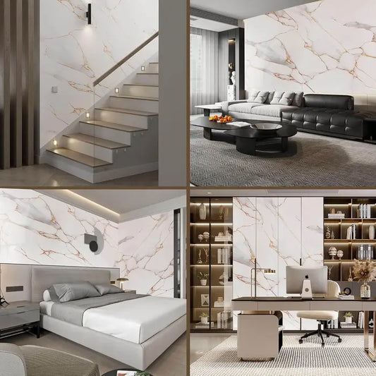 Transforma tus muros en minutos con el look elegante del mármol-Papel adhesivo efecto mármol 10mx60cm