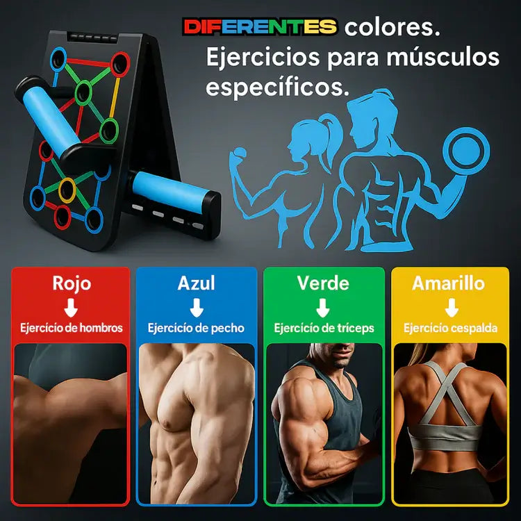 Tabla Push Up Flexiones - Transforma tu cuerpo, músculos fuertes y definidos con ejercitarte unos pocos minutos al día!