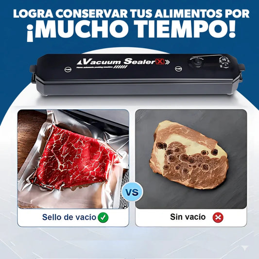 Selladora al Vacío + Bolsas Incluidas — Conserva Frescura y Ahorra en tu Hogar!