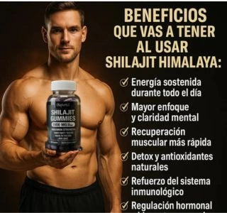 Shilajit Gummies, 60 Capsulas! – Energía Natural, Más Enfoque y Vitalidad Todos los Días!!