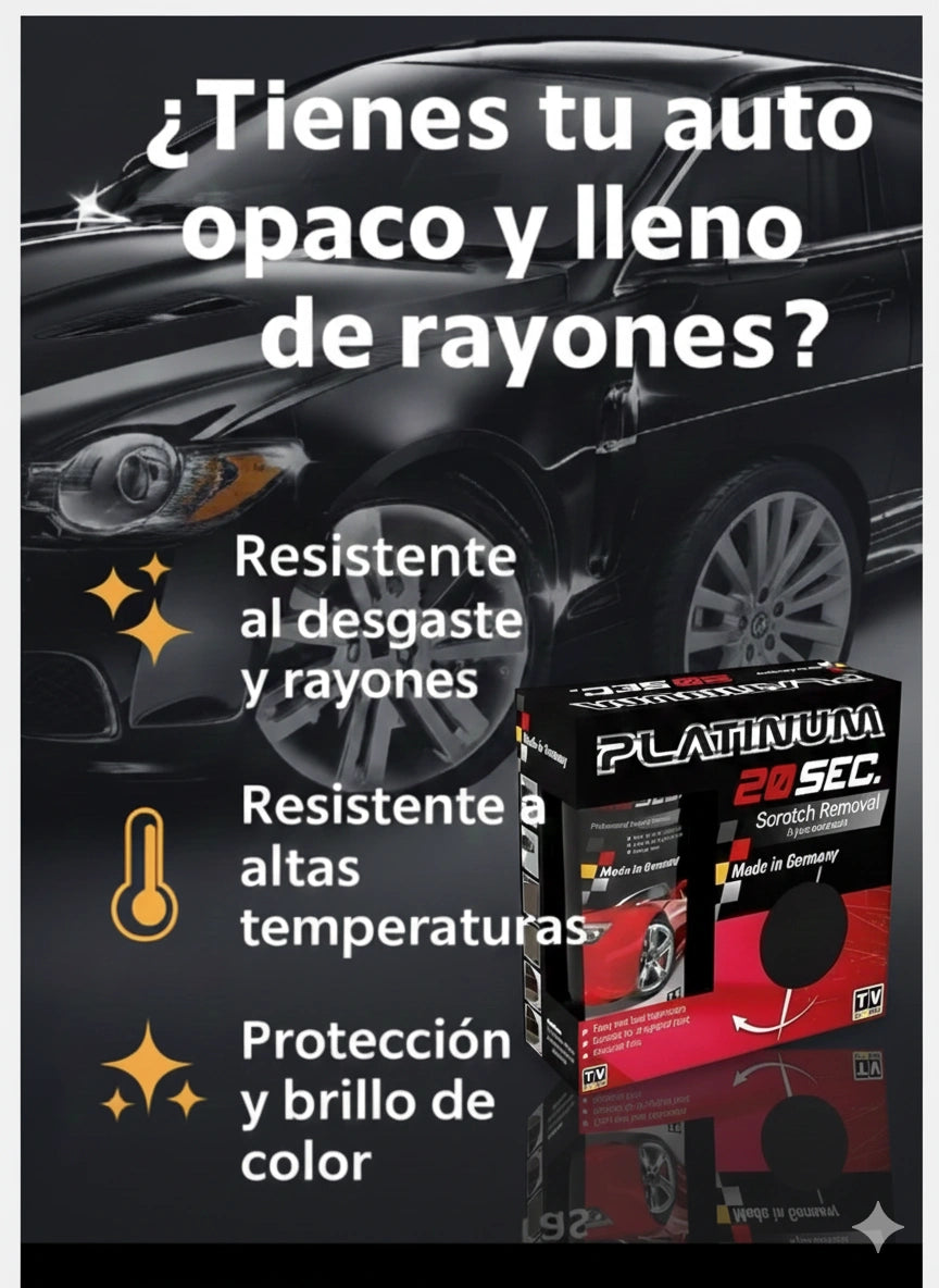 Platinium 20 Sec™ – Tecnología Alemana para Restaurar el Brillo de tu Auto