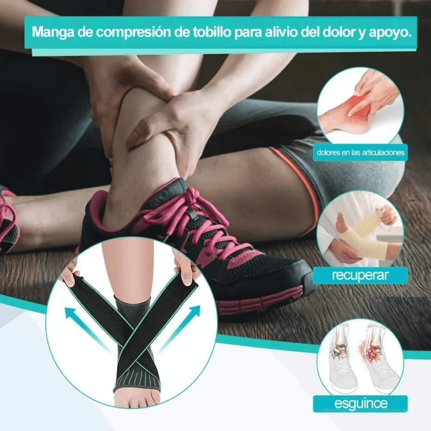 Tobillera De Compresión Ajustable Velcro - Recupera tu movilidad y alivia el dolor!!