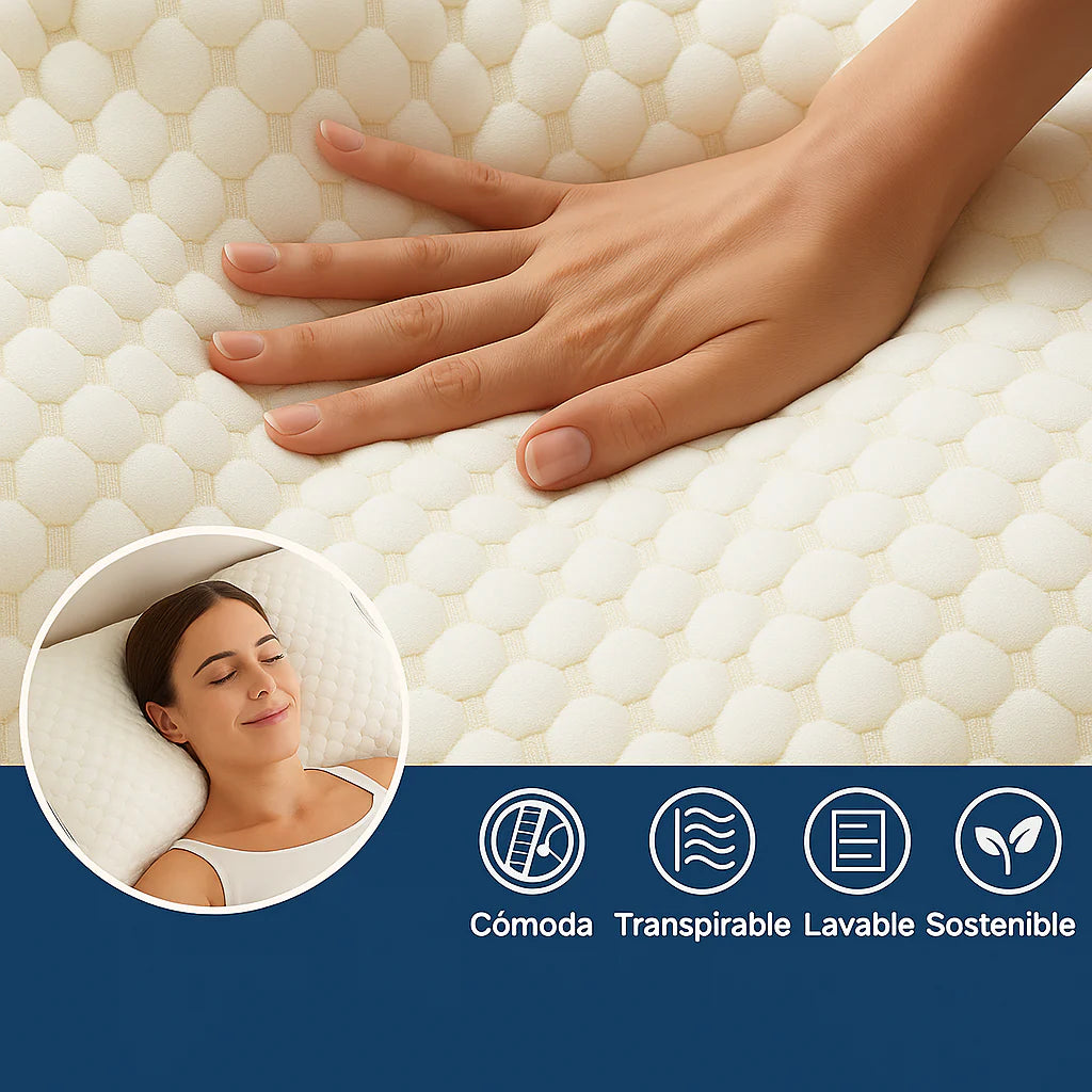 💤2x1 Almohada Cervical Viscoelástica Premium 🛌 — Soporte y Confort para un Descanso Rejuvenecedor