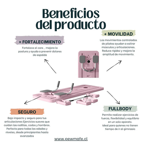 Pilates Board™ Multifuncional-Plegable, Transforma tu casa en tu gimnasio personal